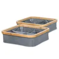 Produktbild: osoltus 2x Regal Box Badezimmer Nelson Bambus Aufbewahrungskorb grau 4 Fächer