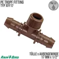 Produktbild: 17 mm x 1/2 Rain Bird T-Stück 90° Kunststoff Tülle x Außengewinde x Tülle Tropf...