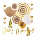 Produktbild: Magni Amscan 9913247 - Hochzeitsdeko Just Married, 9-teiliges Set mit Hängedeko (6 Stk.) (9913247)