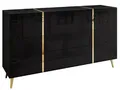Produktbild: yourhouse24 Kommode ONYX goldenen Beinen Sideboard Hochglanz Push-Open / Goldgriffe 158 cm
