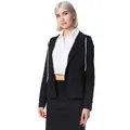 Produktbild: PM SELECTED Damen Kurzblazer Sportliches Sakko Business Hoodie Blazer mit Kapuze - Reverskragen & Zugband PM21