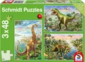 Produktbild: Schmidt Spiele Puzzle Abenteuer mit den Dinos, 144 Puzzleteile, 3x48 Teile