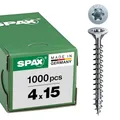 Produktbild: SPAX Universalschraube, 4,0 x 15 mm, 1000 Stück, T-STAR plus, Senkkopf, Vollgewinde, 4CUT, WIROX A3J, 1191010400155