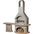 Produktbild: Buschbeck Gartengrillkamin Carmen mit Tisch grau-terrakotta 90077.000 - Grau/Orange