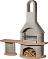 Produktbild: Buschbeck Gartengrillkamin Carmen mit Tisch Naturgrau / Terracotta Terrassenofen