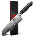 Produktbild: SHAN ZU Küchenmesser aus Pulverstahl, Japanisches Kochmesser Santokumesser, 18 cm Professionelle Chefmesser mit Hohem Kohlenstoffgehalt, Scharfes Küchenmesser mit Ergonomischem Pakkaholzgriff