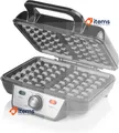 Produktbild: Tristar WF - 2195 Waffeleisen Schwarz, Edelstahl 2 Waffeln 1000 W
