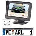 Produktbild: Lescars Funk-Rückfahrkamera 10,9-cm-TFT-Monitor Rückfahrhilfe im Nummernschild