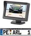Produktbild: Lescars Rückfahrkamera drahtlos: Funk-Rückfahr-Kamera im Nummernschild-Halter mit 10,9-cm-TFT-Monitor (Rückfahrkamera Nummernschild, Auto Funk, nachrüsten kabellos)
