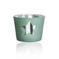 Produktbild: Teelichthalter MIRROR STAR STERN H. 4,5cm D. 6cm green grün Glas Sandra Rich WA
