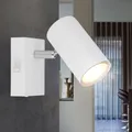 Produktbild: Spotleuchte Lampe Wandleuchte Nachtlicht Spot flexibel Metall weiß HxB 10x7 cm