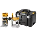 Produktbild: DEWALT 18V Akku-Kombifräse (einsetzbar als Ober- oder Kantenfräse, bürstenloser Motor, 6-8 mm Werkzeugaufnahme, max. Fräs-ø: 36 mm, Fräskorbhub: 55 mm, Lieferung ohne Akku & Ladegerät), DCW604NT-XJ