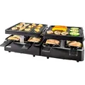 Produktbild: Unold 48755 Raclette Extendable, Raclette mit antihaftbeschichteter Grillplatte und 8 Pfännchen, Tischgrill für 8 Personen, max. 1300 W