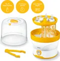 Produktbild: Beurer Dampfsterilisator BY 76 digital | für 6 Babyflaschen & Zubehör | 7 Min. Sterilisation | ohne Chemie | weiß/gelb