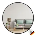 Produktbild: Albatros Spiegel rund schwarz mit Metallrand, 50cm Durchmesser, für Wohnzimmer, Badezimmer, Flur, Schlafzimmer, groß, Wand