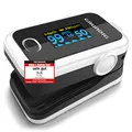 Produktbild: GRUNDIG Pulsoximeter Sauerstoffsättigung Oximeter TESTSIEGER - Hochpräzises Fingeroximeter Messgerät zur genauen Messung der Sauerstoff Sättigung im Blut - Finger Messgerät Pulsmesser (schwarz weiß)