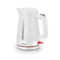 Produktbild: Bosch kabelloser Wasserkocher MyMoment TWK3M121, Abschaltautomatik, Überhitzungsschutz, Tassenanzeige, beidseitige Wasserstandsanzeige, entnehmbarer Kalkfilter, 1,7 L, 2400 W, Weiß matt