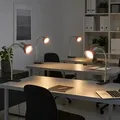 Produktbild: Klemmlampe Silber Led Mit Stecker Tischleuchte Leselampe Spot Beweglich, Titanfarben Glas Rot, 1x Led 3w 250lm 3000k, Hxlxb 34x9x6,1 Cm, 4er Set