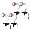 Produktbild: etc-shop LED Klemmleuchte, LED-Leuchtmittel fest verbaut, Warmweiß, Klemmlampe silber Klemmleuchte Klemmlampe 4er Set