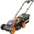 Produktbild: WORX WG779E, Schieberasenmäher, 280 m2, 34 cm, 30 l, 90 dB, Schwarz, Orange