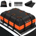 Produktbild: FIVKLEMNZ Dachbox Auto, Dachgepäckträger Tasche, Wasserdicht für alle Fahrzeugdächer mit/ohne Gepäckträger Inklusive Topper Anti-Rutsch-Matte + Verstärkte Gurte +6 Türhaken +Gepäckschloss(21 Kubikfuß)