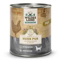 Produktbild: Wildes Land - Nassfutter für Hunde - Huhn PUR - 6 x 400 g - mit Distelöl - Getreidefrei - Extra hoher Fleischanteil von 70% - Beste Akzeptanz und Verträglichkeit