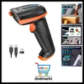 Produktbild: Kabelloser Handheld-Barcode-Scanner 1D Laser Wireless und USB-Wired mit Akkus...