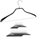Produktbild: Relaxdays Anzug Kleiderbügel, 30er Set, breite Schulter, rutschfest, gummiert, aus Metall, Kostüm, Jackenbügel, schwarz