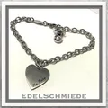Produktbild: Edelschmiede925 Armband zur Geburt - Edelstahl mit Herz Anhänger