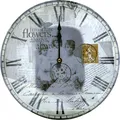 Produktbild: Vintage Wanduhr, Postkarten Motiv, römische Zahlen, D 31 cm