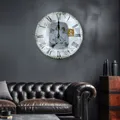 Produktbild: Wohnzimmeruhr Vintage Wanddeko Römische Zahlen Postkarte Wanduhr Retro D 31 cm