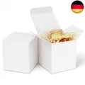 Produktbild: Weiß Karton Geschenkboxen – kleine Box mit Deckel 10x10x10 cm einfache Montage q