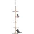 Produktbild: Kratzbaum Deckenhoch höhenverstellbar, stabiler Katzenbaum mit Sisalsäulen, Katzen Kletterbaum, Beige, 40 x 34 x 230-260 cm