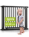 Produktbild: BOMI Türschutzgitter Kinderschutzgitter Miko 63-161 cm Schwarz, Babygitter Ohne Bohren - 90 Grad Feststellfunktion der Tür