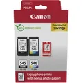 Produktbild: PG-545/CL-546 Photo Value Pack originale Druckerpatronen Schwarz, Cyan, Magenta, Gelb 8 ml 180 Seiten