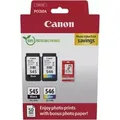Produktbild: Canon PG-545 + CL-546 photo value pack (PG-545 / CL-546) - Schwarz + 3 Farben - Druckerpatrone - Multipack