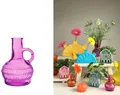 Produktbild: NaDeco Glasvase klein 'Lille', Höhe 10cm, Durchmesser 7 cm, viele Farben zur Auswahl | Glasflasche | Bunte Dekoflasche | Kleine Glas-Flaschen | Kleine Deko-Vasen | Deko-Blumenvase, Farbe:Fuchsia