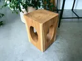 Produktbild: Holz Beistelltisch – Couchtisch Blumenhocker Hocker - Handgefertigt – Eckig mit