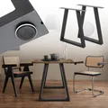 Produktbild: ECD Germany 2x Tischbeine Trapez Design 60x72 cm, Anthrazit, pulverbeschichtete Stahl, Industriedesign, Metall Tischgestell Esstisch und Schreibtisch