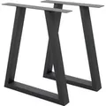 Produktbild: ECD Germany 2x Tischbeine Trapez Design 60 x 72 cm Anthrazit Industriedesign