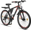 Produktbild: Licorne Bike Effect Premium Mountainbike Aluminiumrahmen Shimano,Zoll:26.00;Farbe:Schwarz/Orange (2xDisc-Bremse)