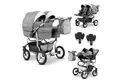 Produktbild: BabyMerc Zwillingswagen Twin Star 5 in 1 inkl. Sportsitze, Autositze und Isos in 16 Farben
