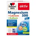 Produktbild: Doppelherz Magnesium 500 + Calcium + Kalium - Hochdosiertes Magnesium als Beitrag für die normale Muskelfunktion und das Elektrolytgleichgewicht - 30 Tabletten