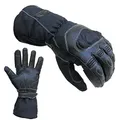 Produktbild: PROANTI Regen Motorradhandschuhe Winter Motorrad Handschuhe mit Langer Stulpe Visierwischer Touchscreen-Funktion (M)