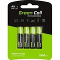 Produktbild: Green Cell 2600mAh 1.2V 4 Stck Vorgeladene NI-MH AA-Akkus - Akkubatterien AA/Mignon, sofort einsatzbereit, Starke Leistung, geringe Selbstentladung...