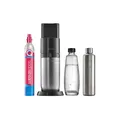 Produktbild: DUO Wassersprudler titan, Bundle (1x Glasfl. 1L + 1x Metal 0,8L, DWS, 1x QC)