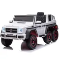 Produktbild: FINOOS Mercedes G63 6X6 AMG kinderauto 12V, Kinder elektroauto 4X45W, Mit Gummireifen, Ledersitz Mit 2.4G Fernbedienung (Weiß)