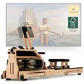 Produktbild: SportPlus Rudergerät für Zuhause Wasser - Wasserrudergerät Designed in Germany FSC®-Zertifiziert - Rudergerät Wasser klappbar Robustes Eichenholz - Premium Rudermaschine Holz bis 180 kg & 200 cm