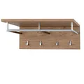 Produktbild: boho möbelwerkstatt Wandgarderobe Garderobe in Wildeiche, Maße 60 x 20 x 35 cm (BxHxT) mit Vier Kleiderhaken und Ablage (Wildeiche)