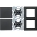 Produktbild: Berker Set 1x 2fach Rahmen & 2x Wippe 16206086 & 2x Schalter 3036 anthrazit/samt